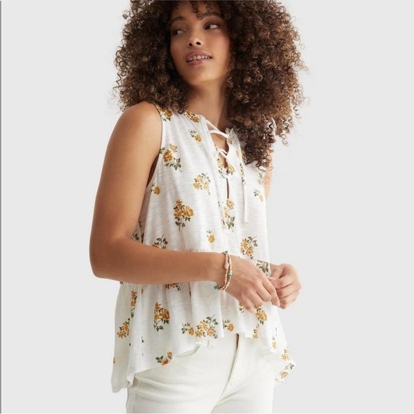 LUCKY BRAND Sleeveless Peplum Floral Tank Top – Size Small - Picture 9 of 16
